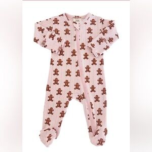 Blush Gingerbread / Organic Pointelle 2-Way Zip Footie